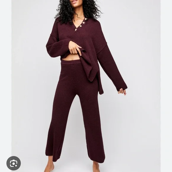 Free People Hailee Sweater Set in hot fudge - Picture 2 of 6